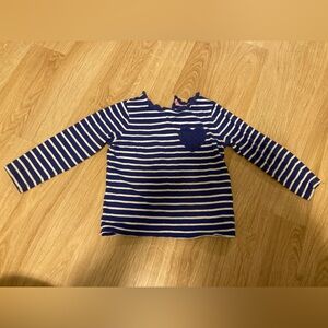 Boden Navy and White Striped Long Sleeve Tee